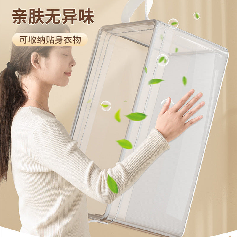 Large-Capacity Steel Frame Support Pvc Clip Mesh Cloth Transparent Clothes Storage Box Foldableable Household Multi-Functional Storage Box