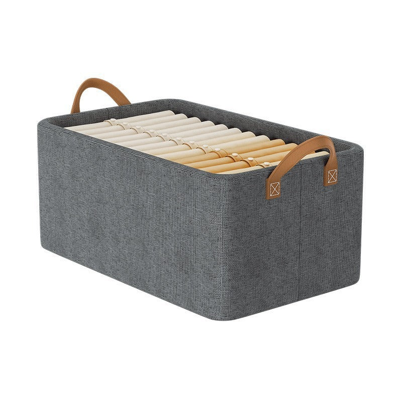New Installation-Free Steel Frame Transparent Storage Basket Without Lid Folding Clothing and Pants Storage Basket Socks and Sundries Storage Box