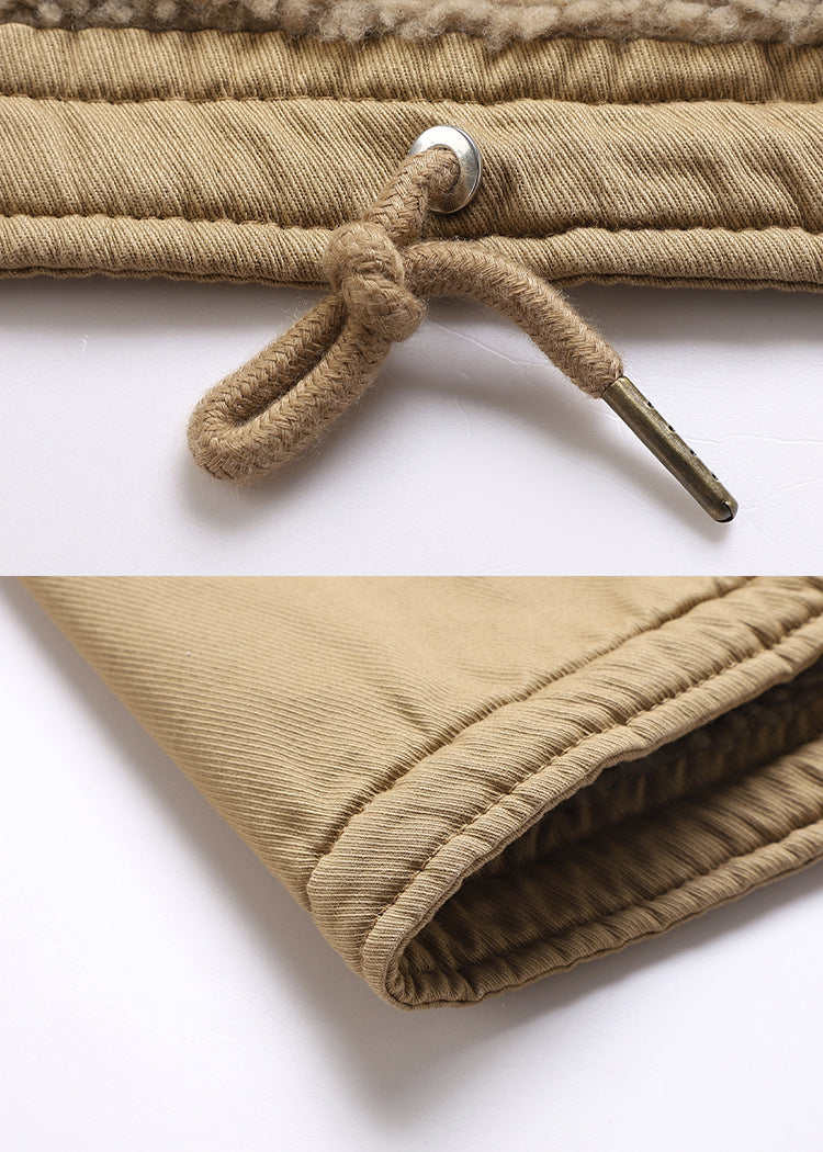 Cross-Border Winter N1 Deck Cotton Outwear, Middle-Aged Thickeneded Velvet Work Jacket, Retro Cashmere Jacket for Men