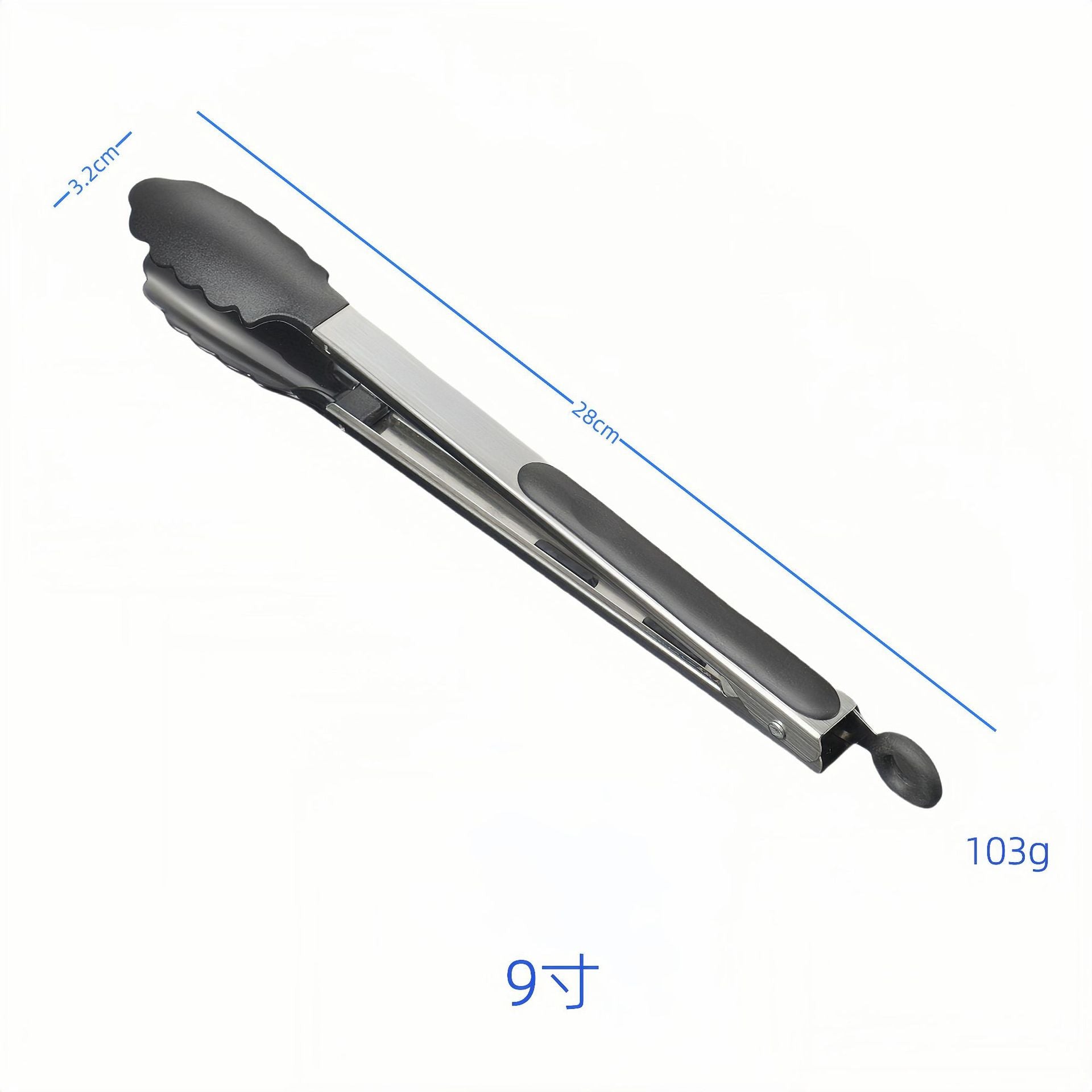 Silicone Clips for Kitchen Non-Stick Pans, Anti-Scalding and High Temperature Resistance, Household Barbecue and Steak Special Set, Stainless Steel Food Clips