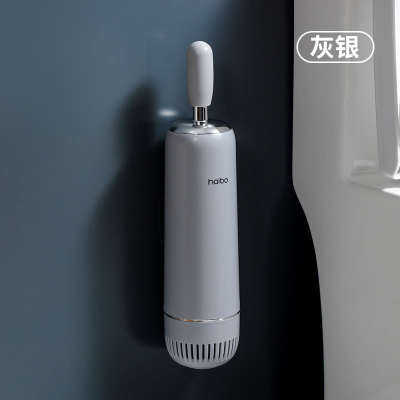 Toilet Brush with No Dead Corners, Household Wall-Mounted Toilet Cleaning Tool for Bathroom Squat Toilet, Long-Handle Silicone Toilet Cleaning Hotel Gadget