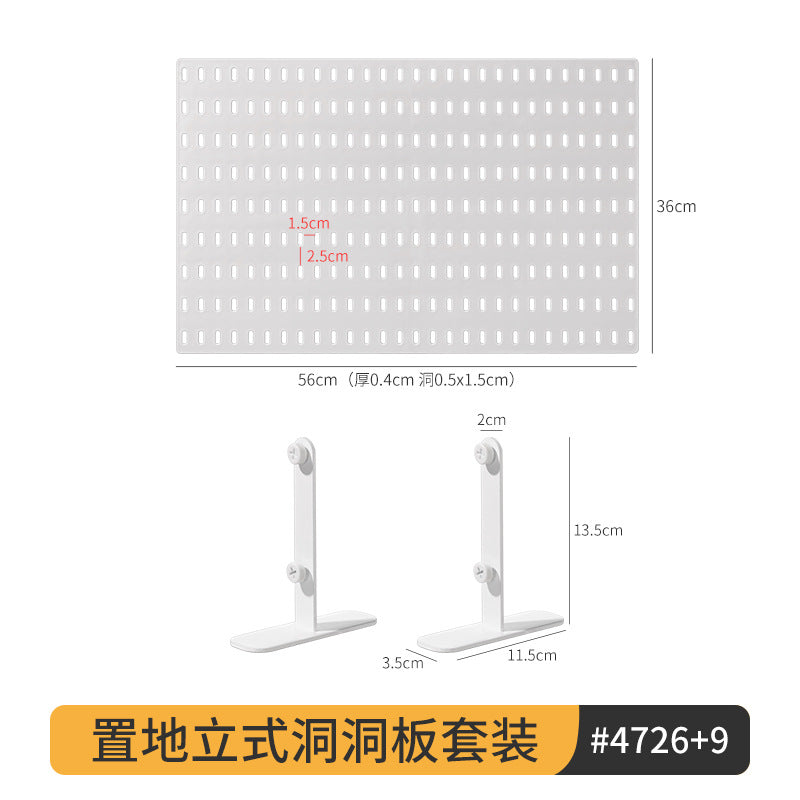 Extra-Large Perforated Board Self-Adhesive No-Drill Storage Rack Kitchen Wall Nail-Free Hanging Board Bathroom Wall Storage Organizer