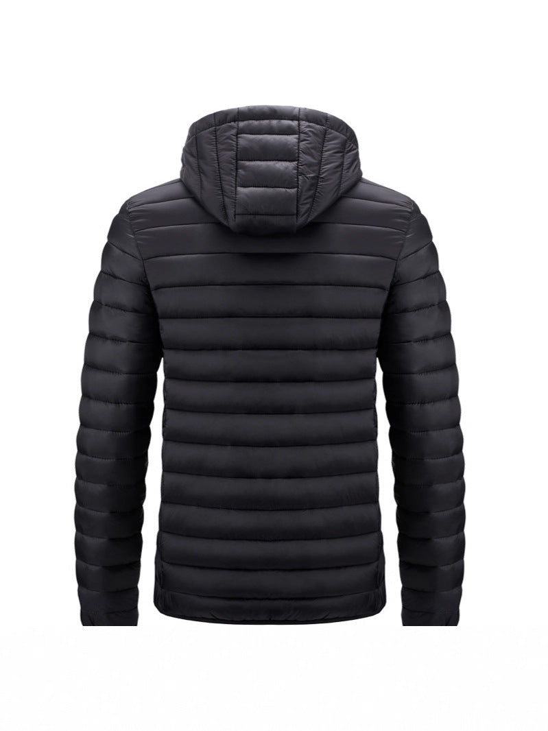 2025 Autumn/Winter Ribbed Jacket with Zipper, Detachable Hood, Men's Cross-Border E-Commerce Dropshipping, 2025 New Model