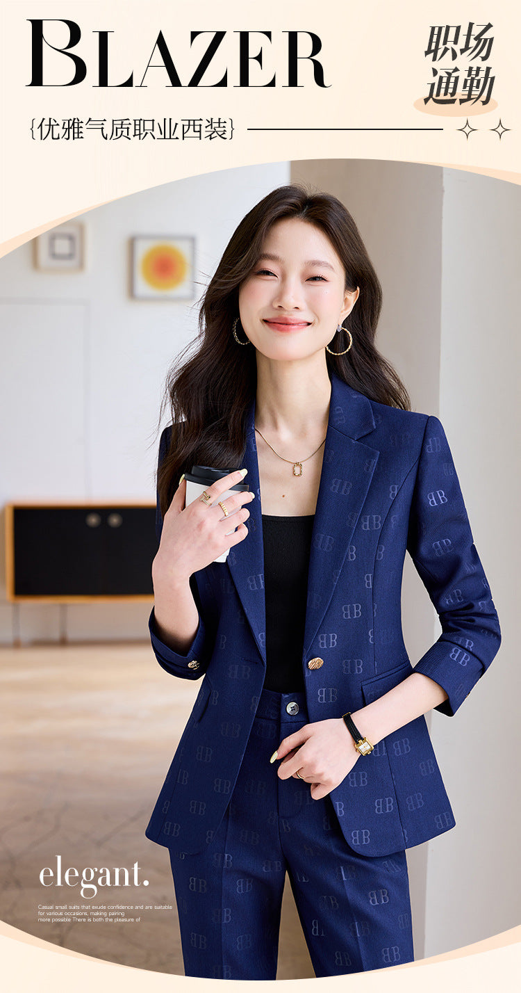 High-End Fashion Letter Printed Suit Suit for Women Spring & Fall 2025 New Design Exquisite Suit Two-Piece Set