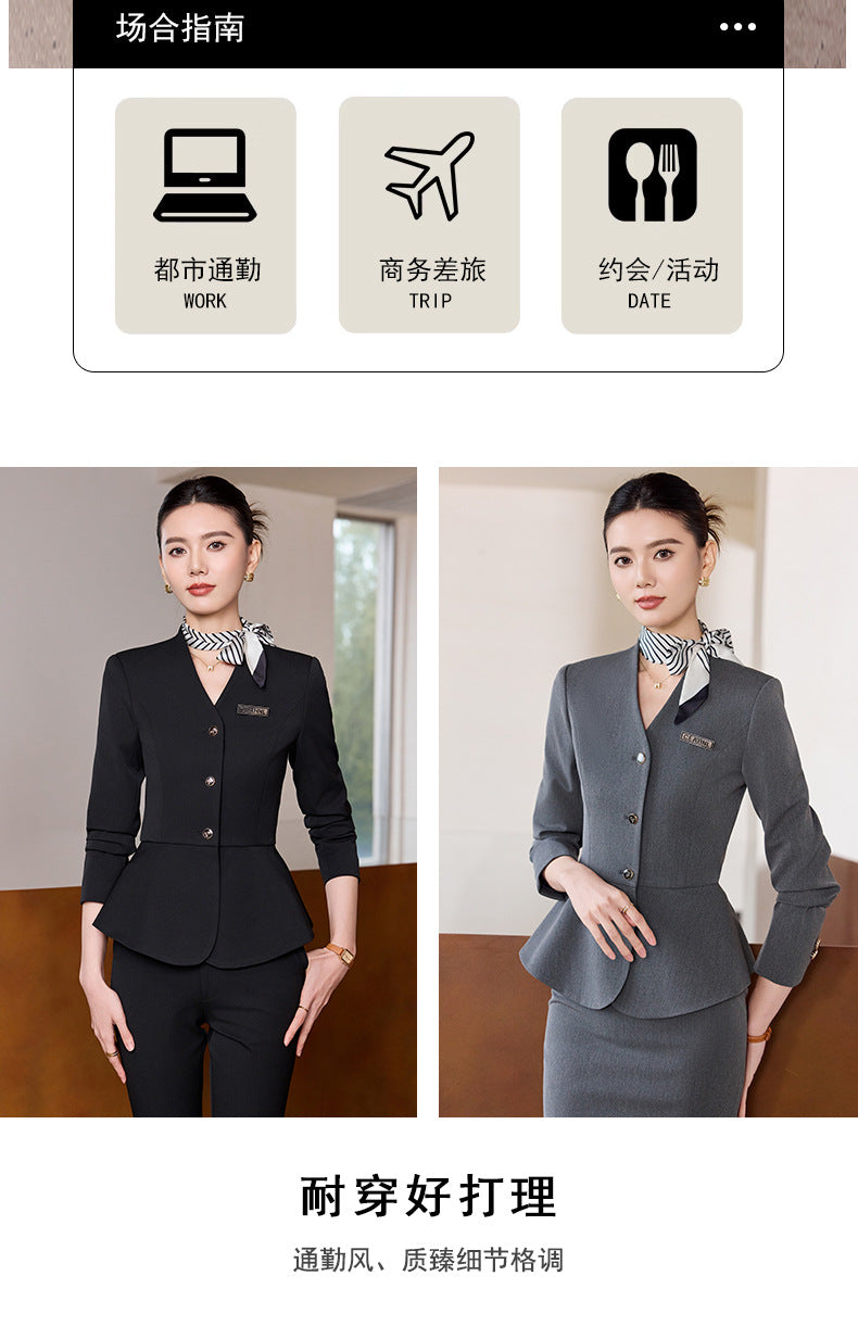 Dark Blue Suit Suit for Women 2025 Autumn and Winter New Professional Formal Wear Fashionable Workwear Jewelry Store Work Clothes