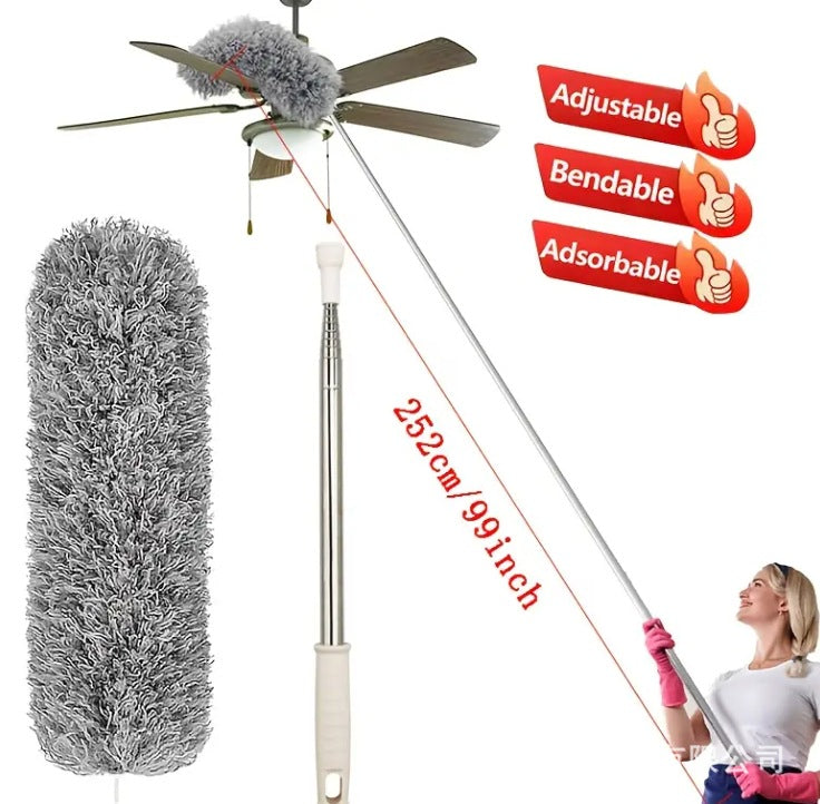 Retractable Electrostatic Feather Duster, Telescopic Dust Brush, Household Electrostatic Dust Duster