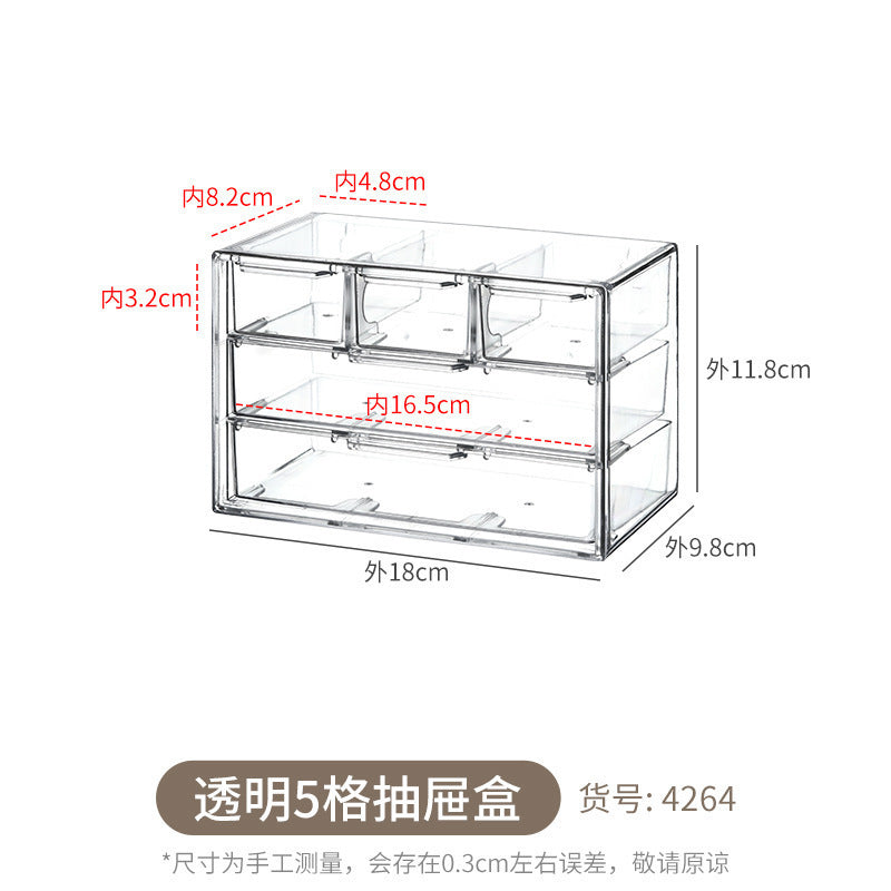 Pen Holder Desktop Stationery Storage Box Transparent Acrylic Multifunctional Student Pen Holder Office Note Pad Organizer Box
