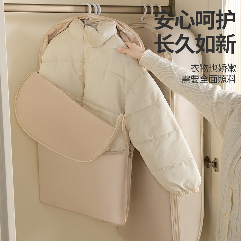 Down Jacket Dust Cover Hanging Household Wardrobe Clothes Dust Storage Bag Long Coat down Jacket Transparent Cover