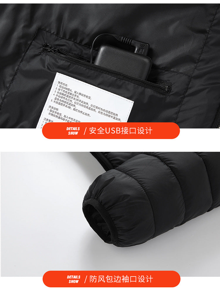 Cross-Border Exclusive Supply of Winter Four-Control Twenty-One Constant Temperature Smart Heating Jacket, Youth Casual Heating Clothing, Heated Clothing for Men and Women
