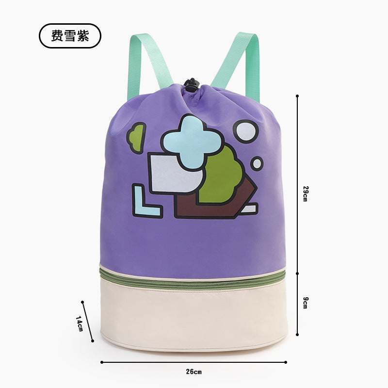 KK Tree Children's Swimming Bag Dry and Wet Separate Waterproof Storage Bag for Boys and Girls Portable Backpack Large Capacity Beach