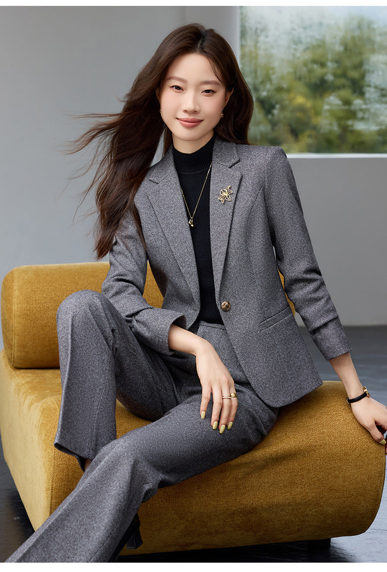 Cross-Border High-End Women's Suit Set, New Autumn Style, Professional Formal Wear, High-End, Elegant, Fashionable Workplace Suit Jacket