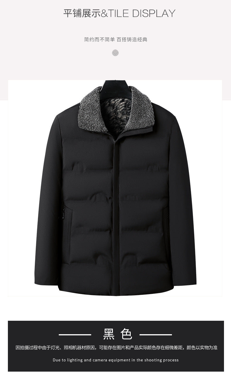 Middle-Aged and Elderly Men's Winter Cotton-Padded Jackets, Dad's Velvet Thickeneded Jackets, Elderly Grandpa's Cotton-Padded Jackets, Loose Grandpa's Cotton-Padded Jackets
