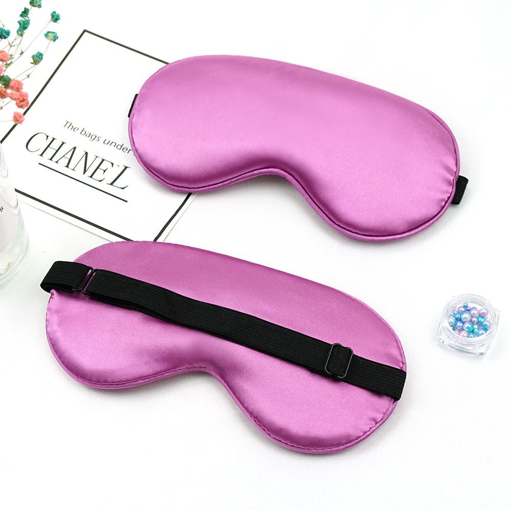 Cross-Border Wholesale Imitation Silk Eye Mask, Light-Blocking, Non-Pressing on the Eyes, Travel and Sleeping Eye Mask, Breathable Sleep Eye Mask, Adjustable