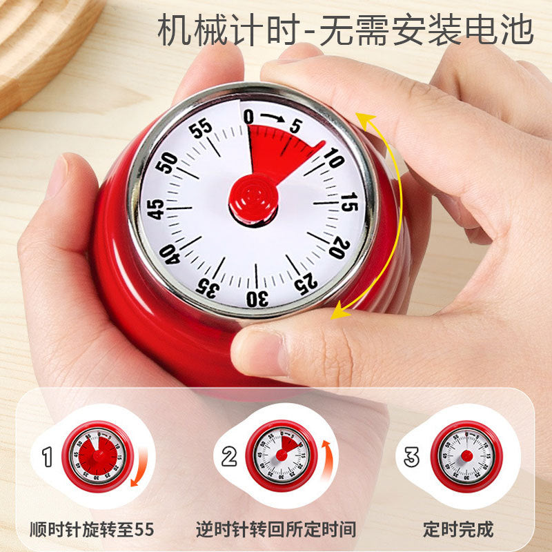 Export mechanical timer kitchen cooking timing reminder visual time management alarm clock countdown magnetic attraction