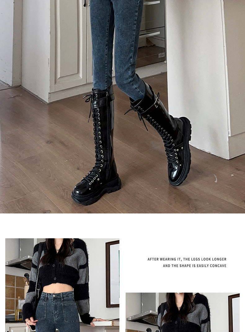 Retro High-Waisted Jeans for Women 2025 Autumn New Slimming Look Design Elastic Tight Pencil Pants