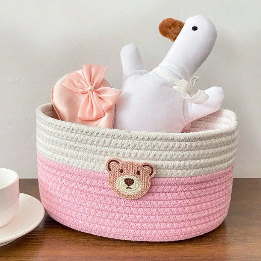 Cotton Rope Woven Cute Snack Storage Basket Creative Home Desktop Remote Control Storage Box Bedside Storage Basket