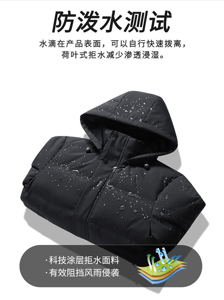 2024 Cross-border Foreign Trade Winter Middle-aged and Elderly Dad Clothes Men's Down Cotton-padded Coat Thickened Warm Hooded Cotton-padded Coat