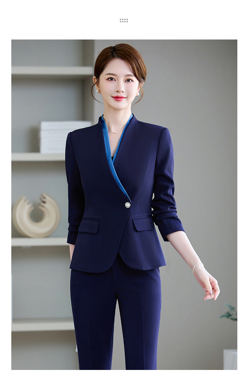 Cross-Border High-End Stewardess Uniforms, Hotel Front Desk Reception Work Clothes, Housekeeping Sales Department Sales Professional Attire Suits for Women