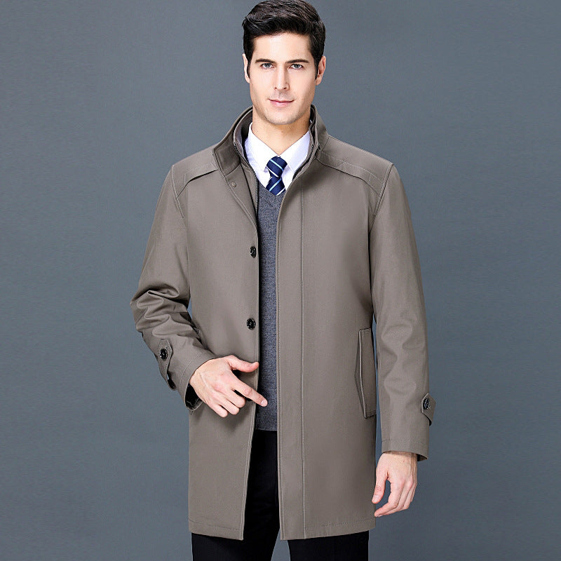 2024 Winter High-grade Windbreaker Men's Middle-aged and Elderly Men's Casual Dad's Winter Clothes Thickened Inner Jacket