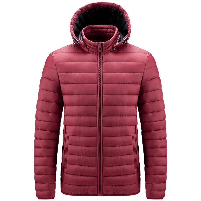 2025 Autumn/Winter Ribbed Jacket with Zipper, Detachable Hood, Men's Cross-Border E-Commerce Dropshipping, 2025 New Model