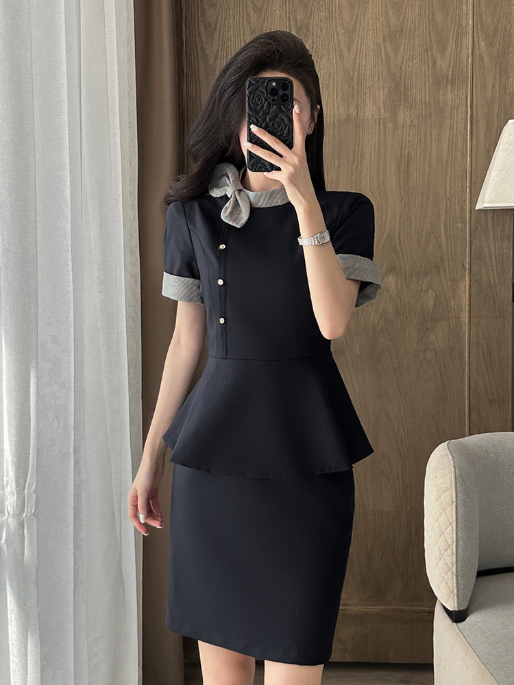 Stewardess Professional Wear Female Summer Fashion Ol Suit Beautician Workwear Sales Department Front Desk Customer Service Reception Workwear