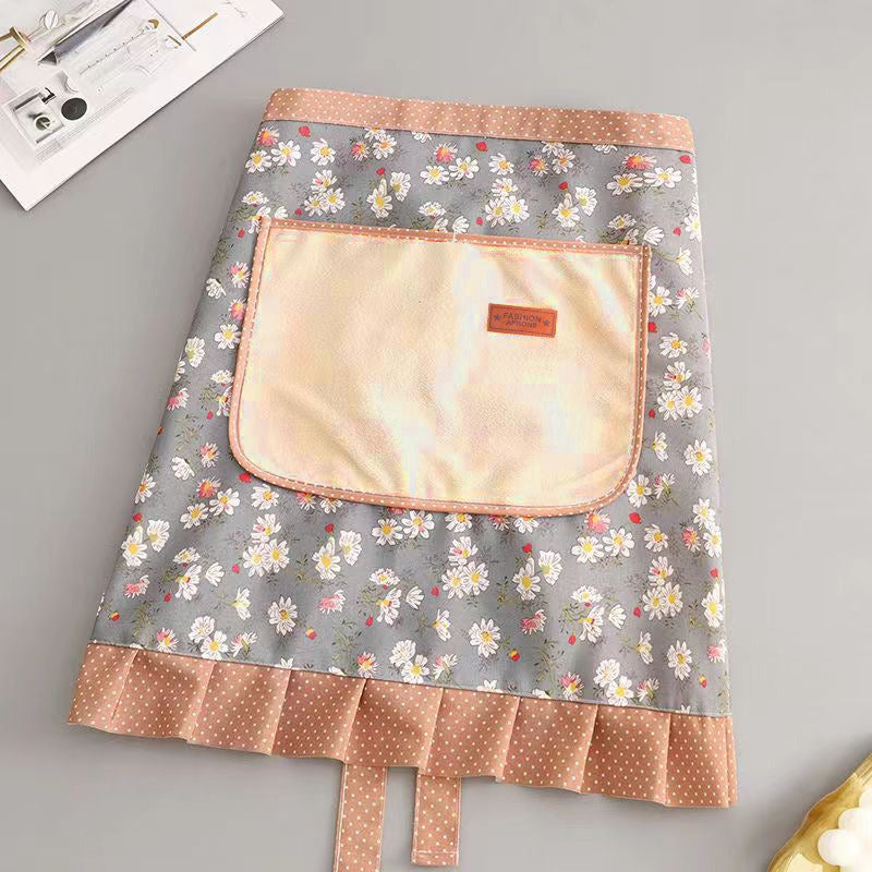 Factory Direct Sales New Kitchen Household Cooking Canvas Cotton Apron Lace Cute Hand-Wipeable Suspenders Pure Cotton for Women