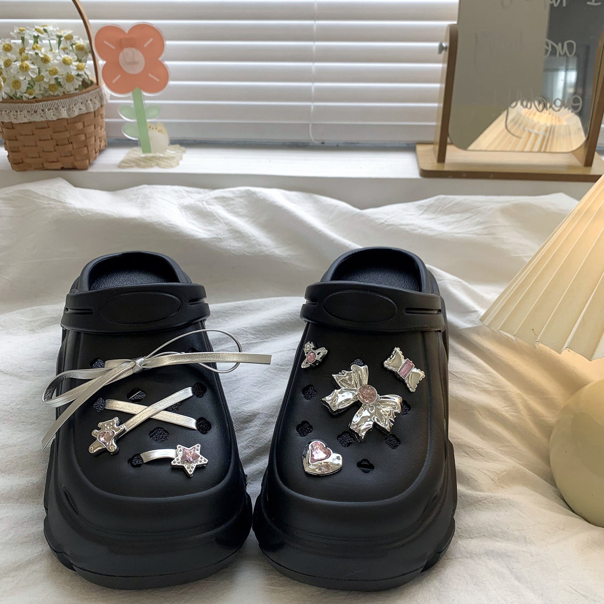 Cute Thick-Soled Height-Increasing Eva Clogs, Summer 2026 New DIY Girl Academy Style Beach Non-Slip Sandals