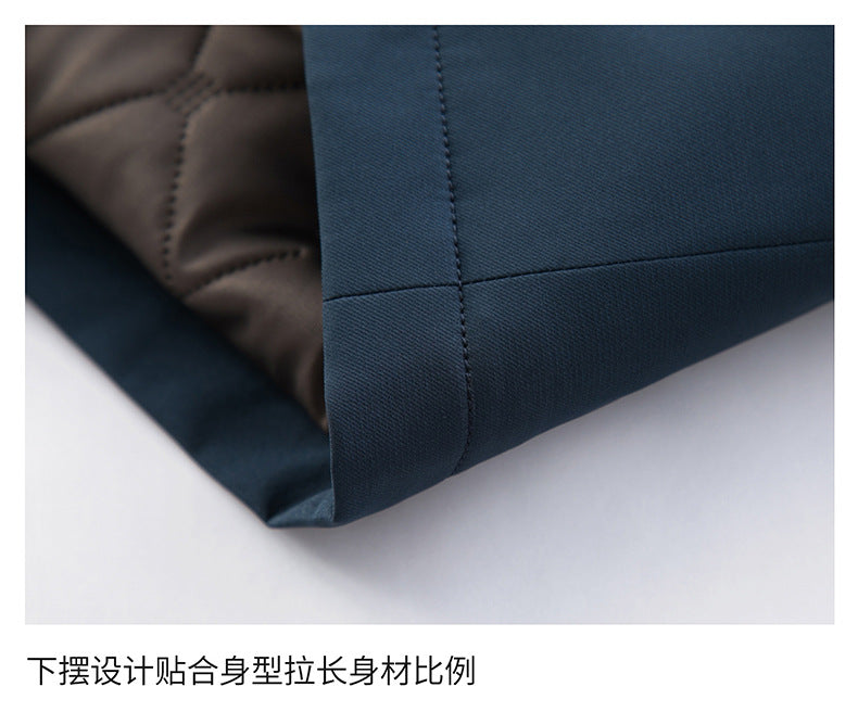 Pastoral Bird Jacket Cotton Coat Coat Winter Middle-aged and Elderly Men's Lapel Business Casual Lightweight Warm Silk Cotton Coat