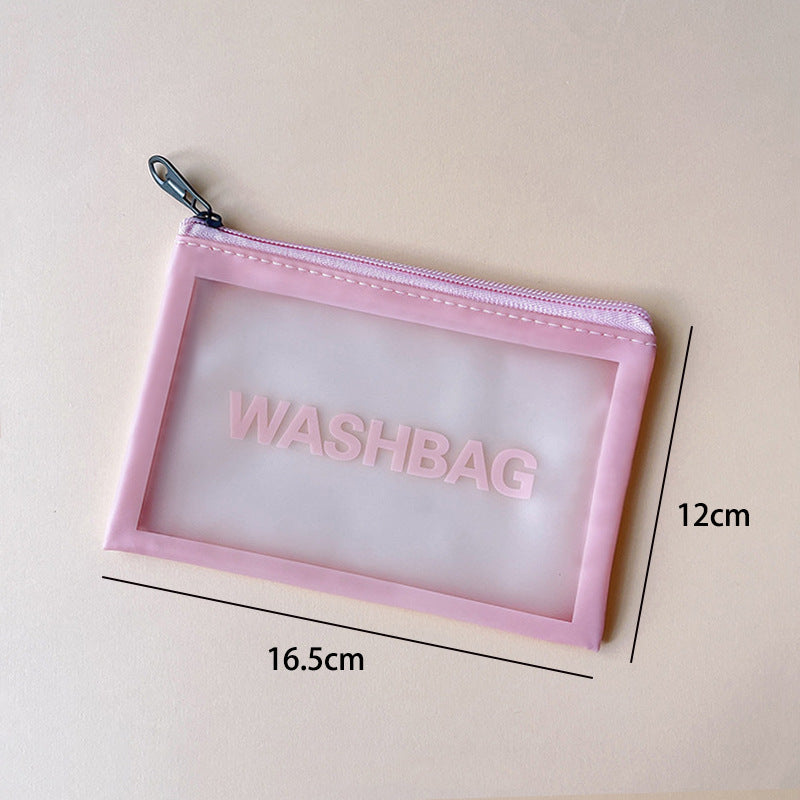 PU cosmetic bag large capacity dry and wet separate wash bag PVC transparent frosted bath bag travel portable storage bag