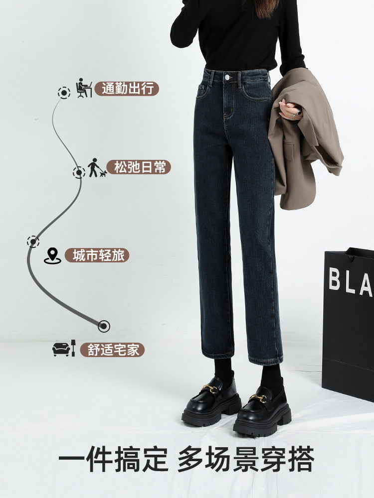 Women's Cropped Cigarette Pants 2026 New Autumn High-Waisted Slim-Fit Stretchy Skin-Friendly Comfortable Baguette Narrow Straight-Leg Pants