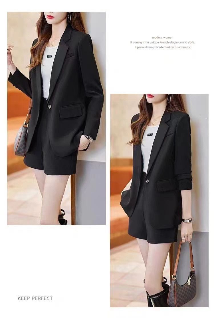 2025 Spring and Autumn New Suit Jacket Women's Casual Fashion Loose All-match Stylish Split Suit Jacket Trendy