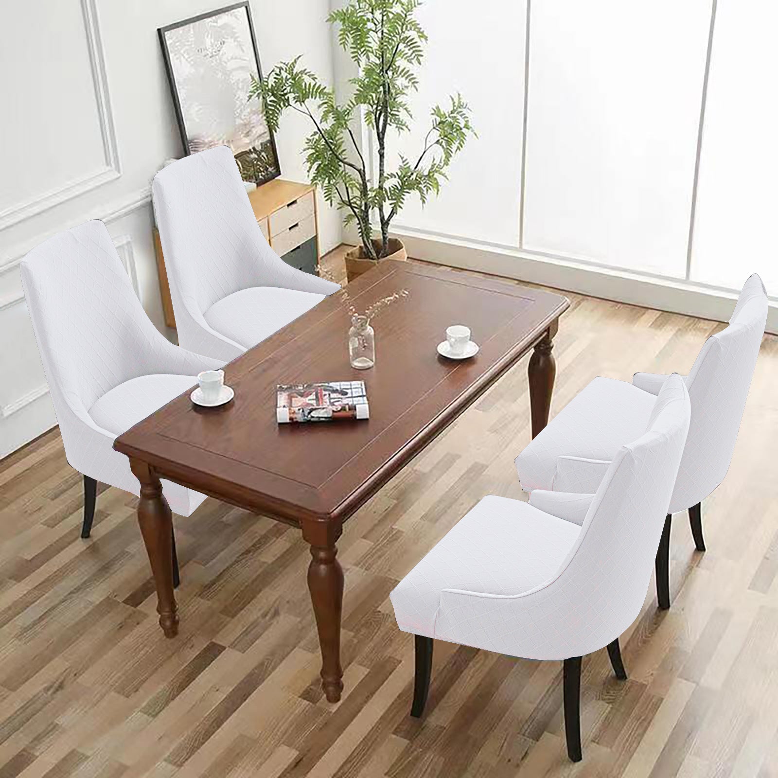 Cross-border hot sale rhombus jacquard waterproof small armchair cover solid color one-piece elastic chair cover dining chair cover wholesale