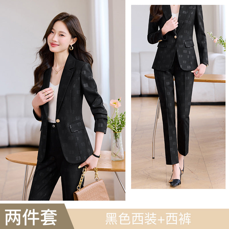 High-End Fashion Letter Printed Suit Suit for Women Spring & Fall 2025 New Design Exquisite Suit Two-Piece Set