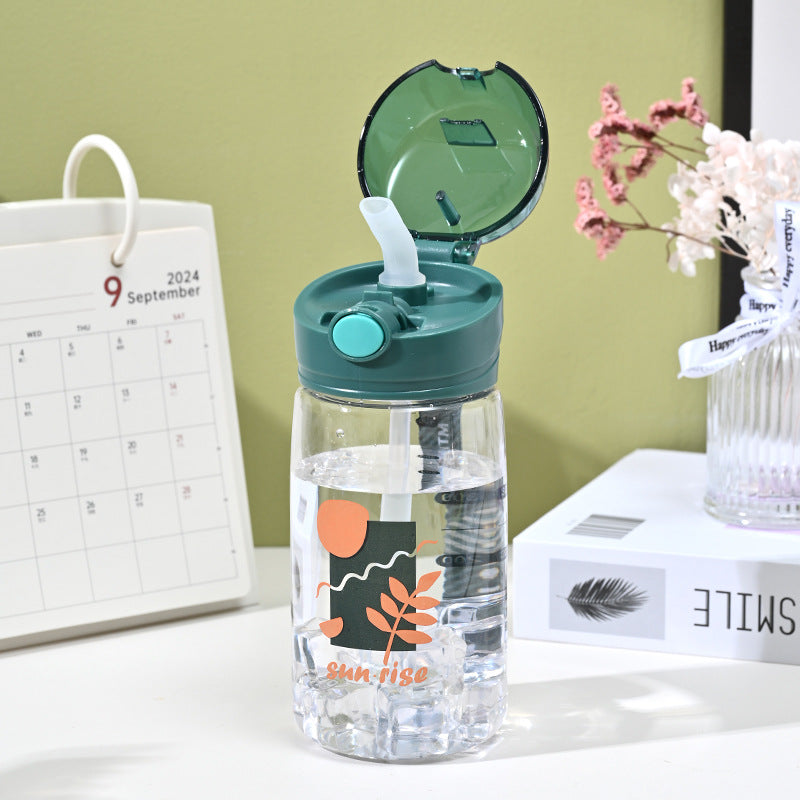 Tea Cup Summer Large Capacity High-Value Male and Female Student Cup with Straw Water Cup High Temperature Resistant Sports Pot
