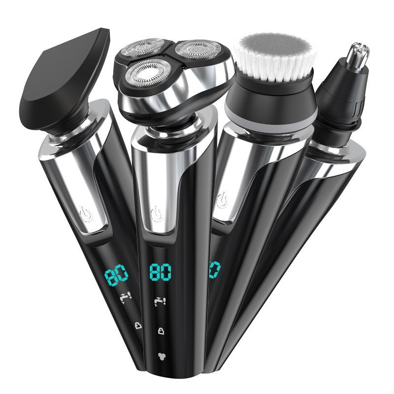801 Digital Display Three-In-One Electric Shaver Black Cross-Border Hot-Selling One-Piece Drop Shipping Four-In-One Three-Blade Head