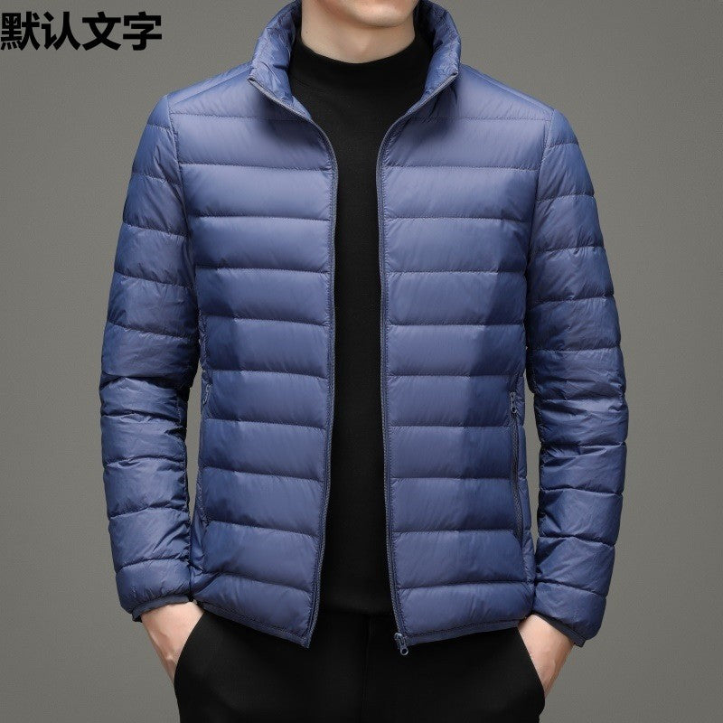 Senior fleece-lined Cotton-padded Coat Men's Lightweight Short Men's Coat Men's Native Coat Father's Coat Thin Middle-aged plus size Korean Winter Coat