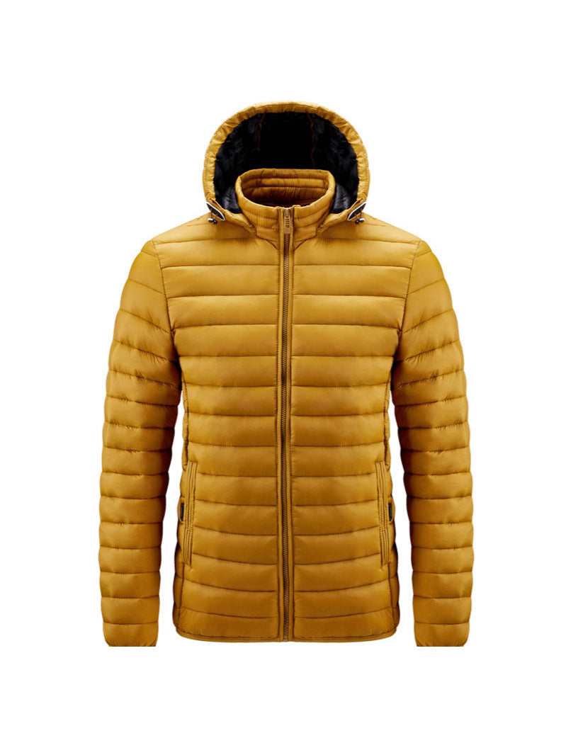 2025 Autumn/Winter Ribbed Jacket with Zipper, Detachable Hood, Men's Cross-Border E-Commerce Dropshipping, 2025 New Model