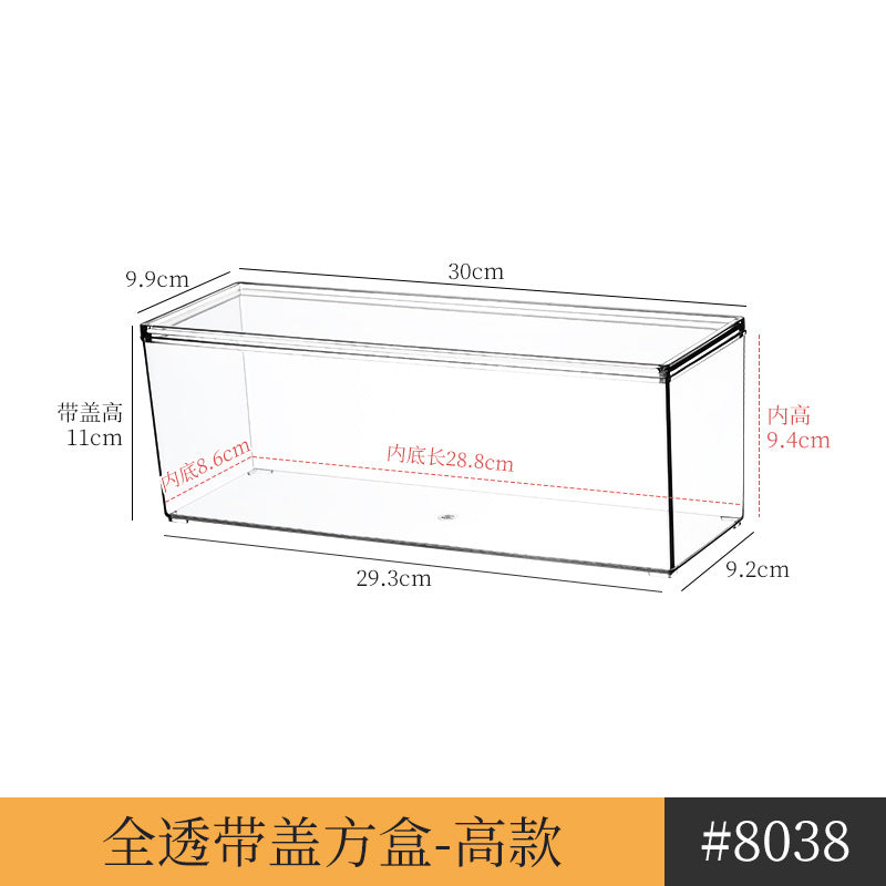 Tea Set Storage Box with Lid Dust-Proof Transparent Tea Table Desktop Tea Cup Storage Rack Kung Fu Teapot Storage Rack