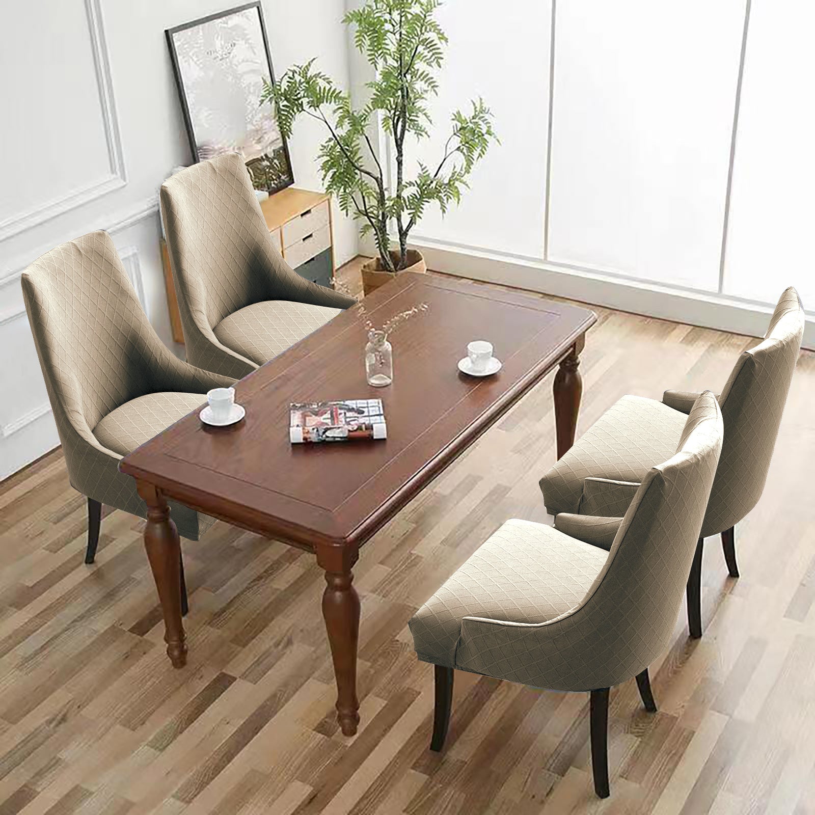 Cross-border hot sale rhombus jacquard waterproof small armchair cover solid color one-piece elastic chair cover dining chair cover wholesale