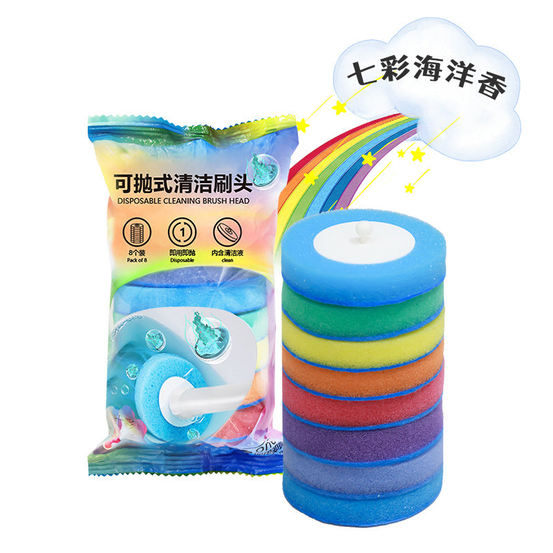 Cream style disposable toilet brush suit disposable disposable replacement brush head toilet cleaning brush decontamination household toilet brush