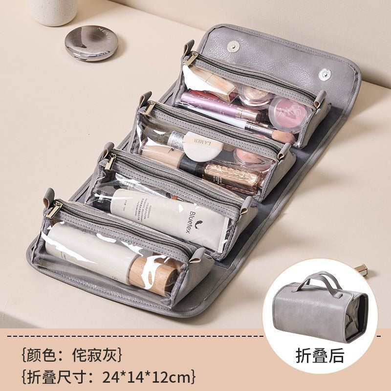 Four-In-One Detachable Mesh Cosmetic Bag, Large-Capacity Portable Storage Bag, Internet Celebrity's Same Style Folding Toiletry Bag