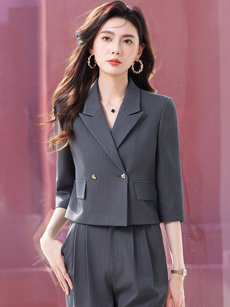 High-End Age-Reducing Business Attire, Petite Suit, Stylish, Casual, Slimming and Taller, Short Suit and Pants