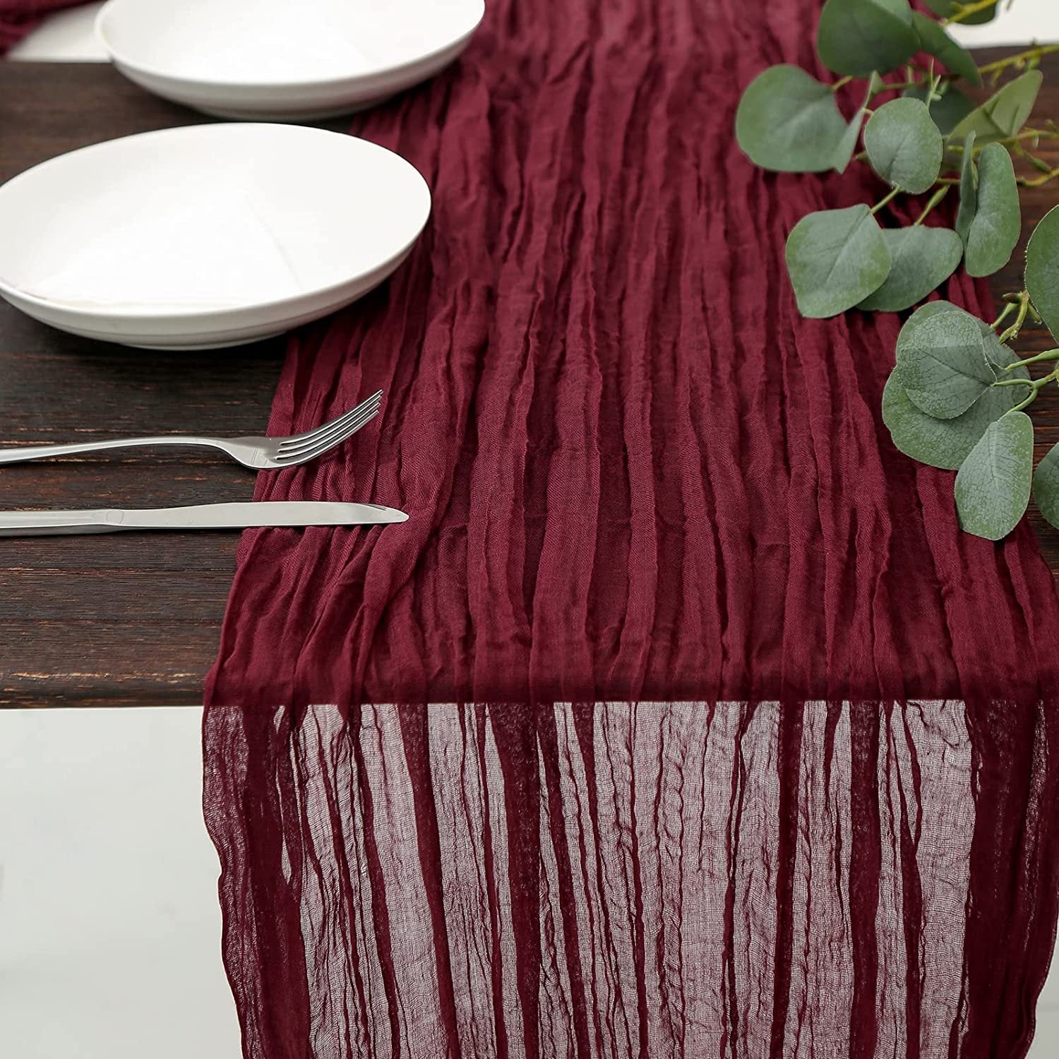 Bali Crepe Table Flag Foreign Trade Western Tablecloth Light Luxury High-End Wedding Party Decoration Pleated Table Flag Wholesale