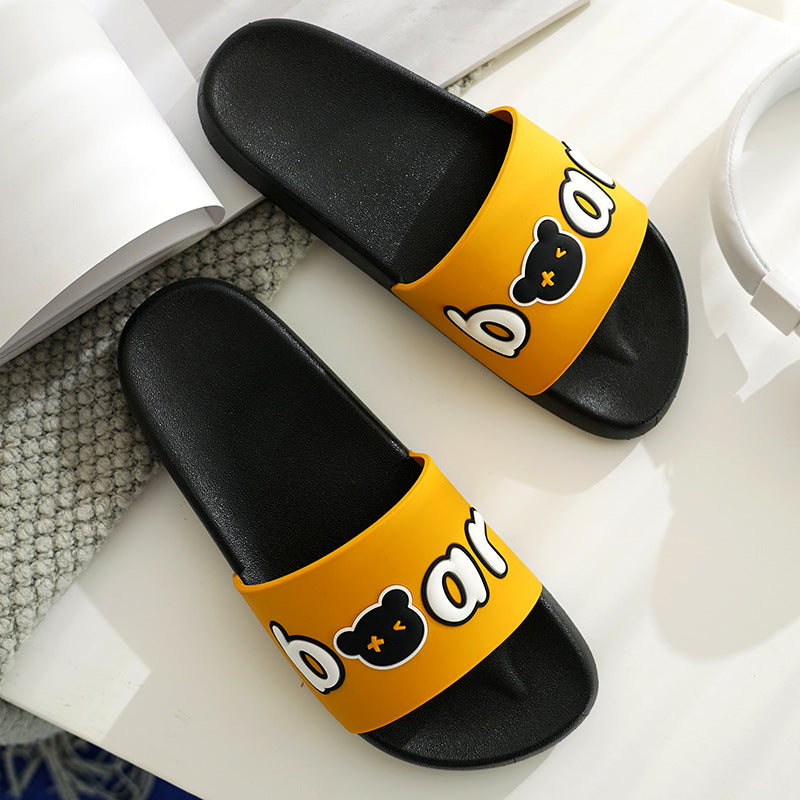 Women's Home wear-resistant slippers indoor bathroom non-slip slippers couple outdoor casual cartoon cute sandals