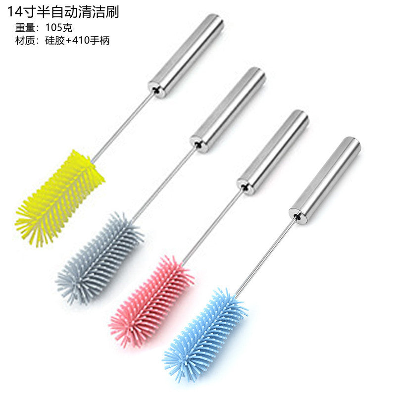 Semi-Automatic Rotating Cleaning Brush Baby Bottle Water Cup Tea Cup Cleaning Cup Brush Household Push-Type Cleaning Mixer