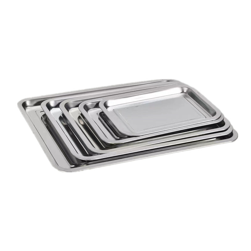 Stainless Steel 304 Square Tray with Magnetic Properties, Rectangular Tray Without Magnetic Plate, Steamed Cake and Rice Roll Tray, Oven Baking Tray, Steamed Rice Tray