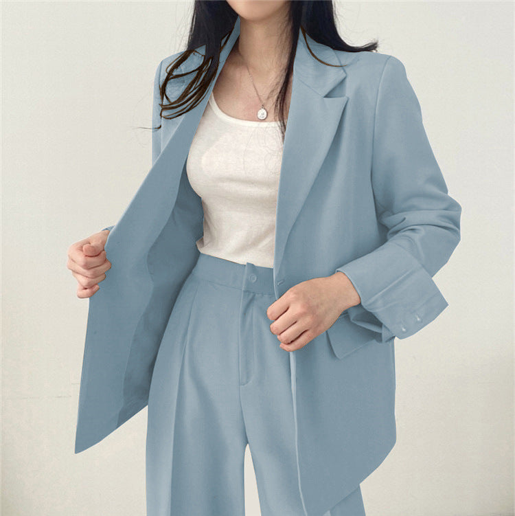 Suit Jacket High Sense Women's Spring and Autumn Design Sense Thin Niche Professional suit Temperament Slim-fit Small Suit Two-piece Set
