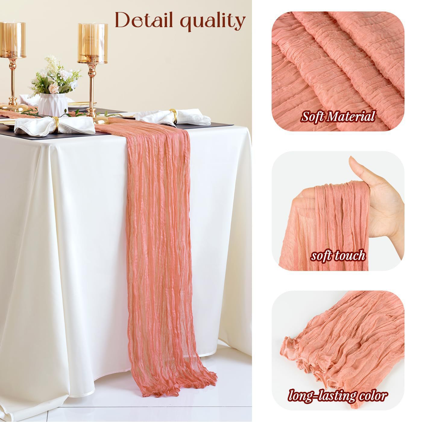 Cross-border foreign trade wholesale Bali yarn wrinkled table flag twist table flag tablecloth wedding party decoration wrinkled table flag