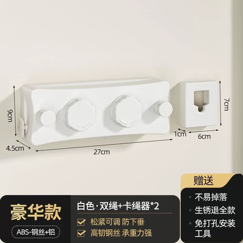 Invisible Clothesline Indoor Punch-Free Balcony Invisible Retractable Clothes Drying Artifact Bathroom Clothes Drying Rack Wire Rope