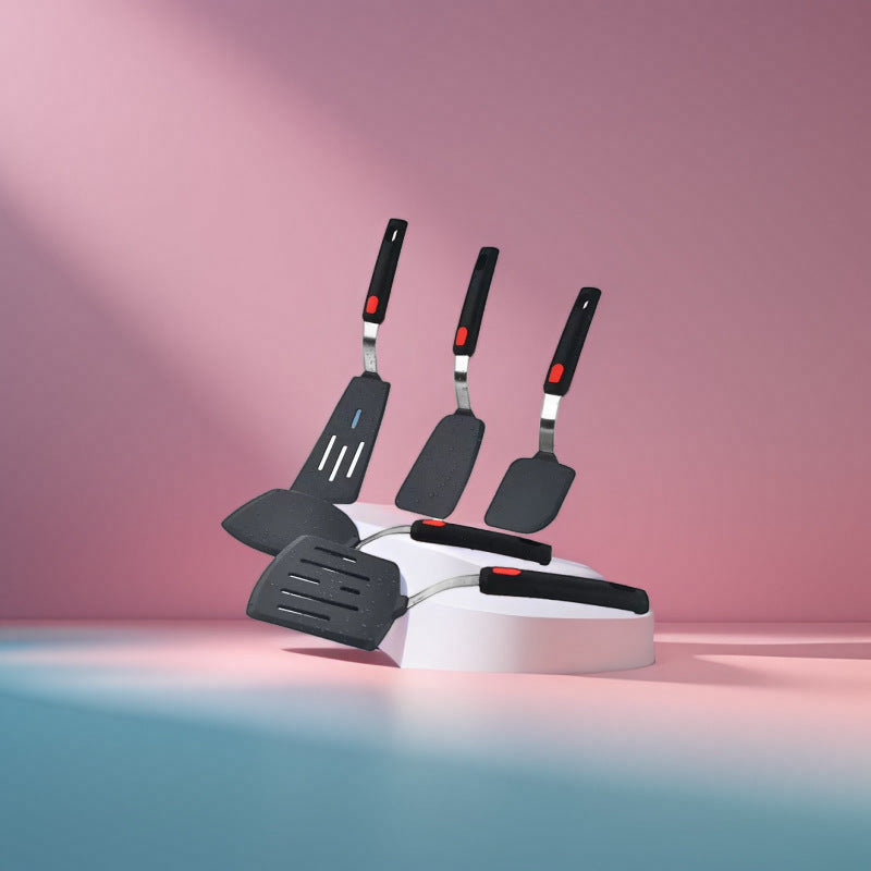 in stock Spring Steel Non-stick Shovel Teppanyaki Grill Shovel Steak Shovel Fried Fish Shovel Yuzi Burning Shovel Kitchen Cooking High Temperature Resistant